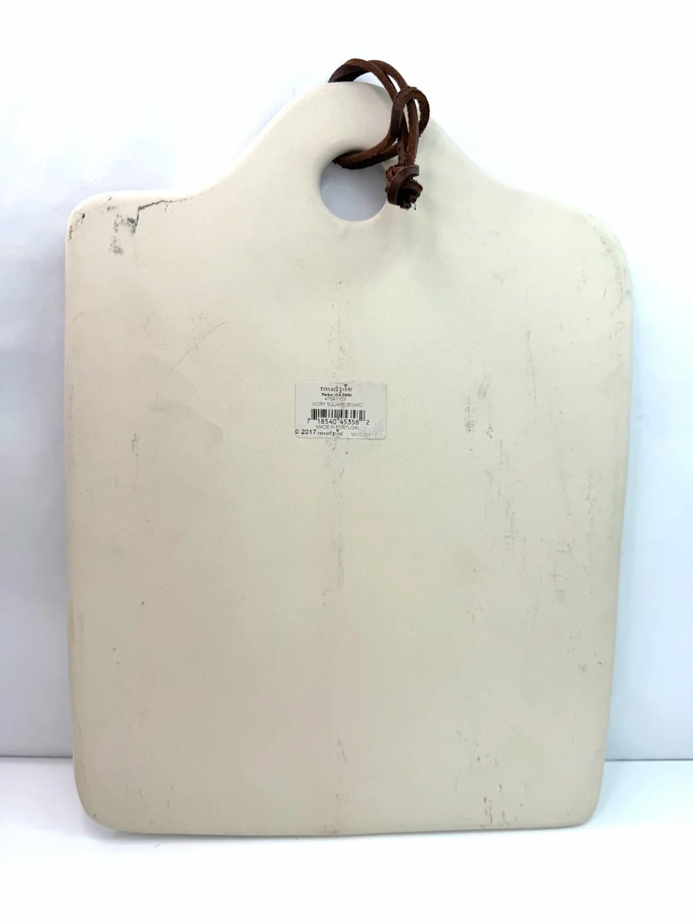 Mud Pie Ivory Square Floral Embossed Ceramic Serving Charcuterie Board